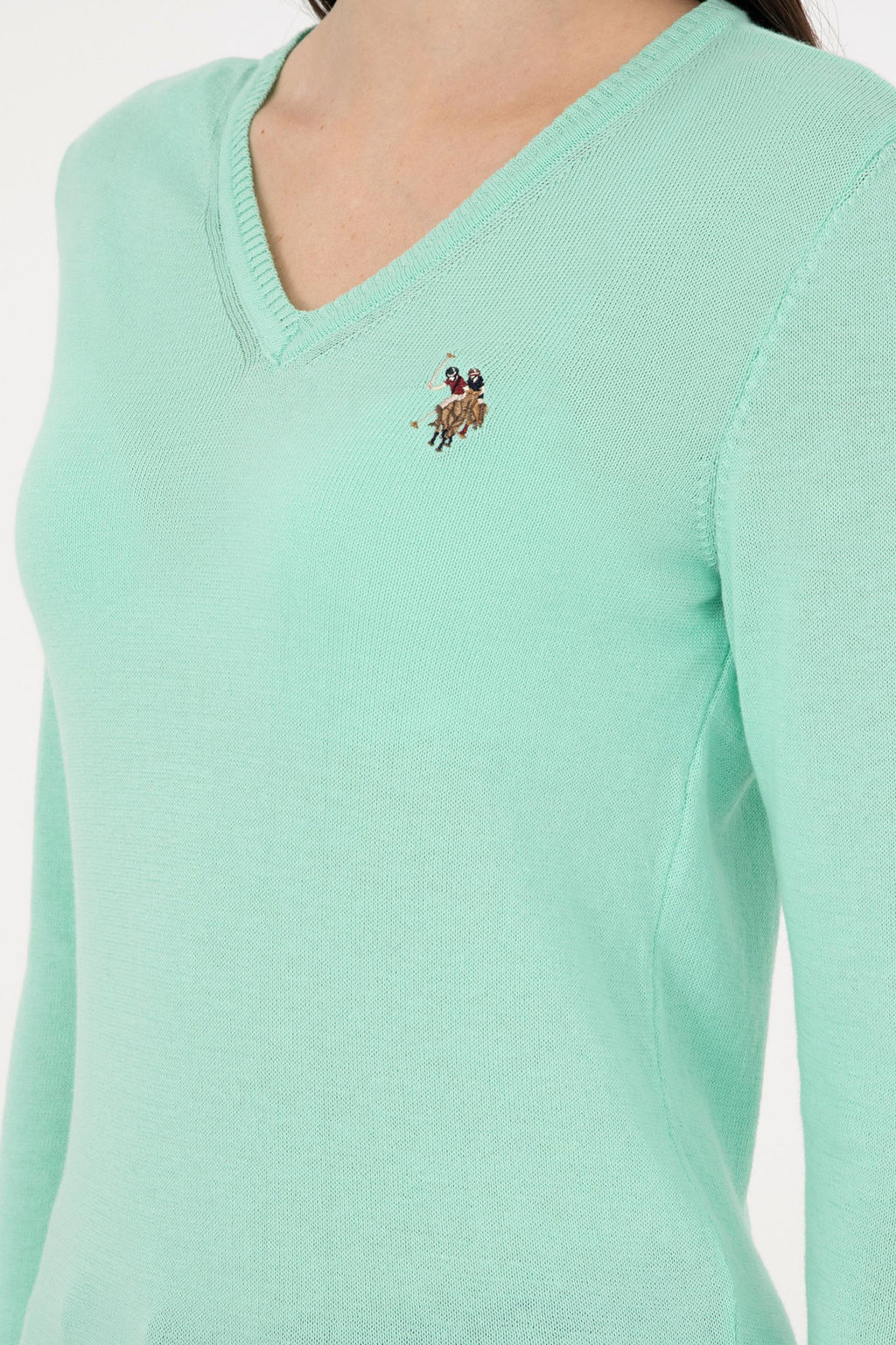 Свитер U.S. Polo Assn мятный из хлопка  фото 7