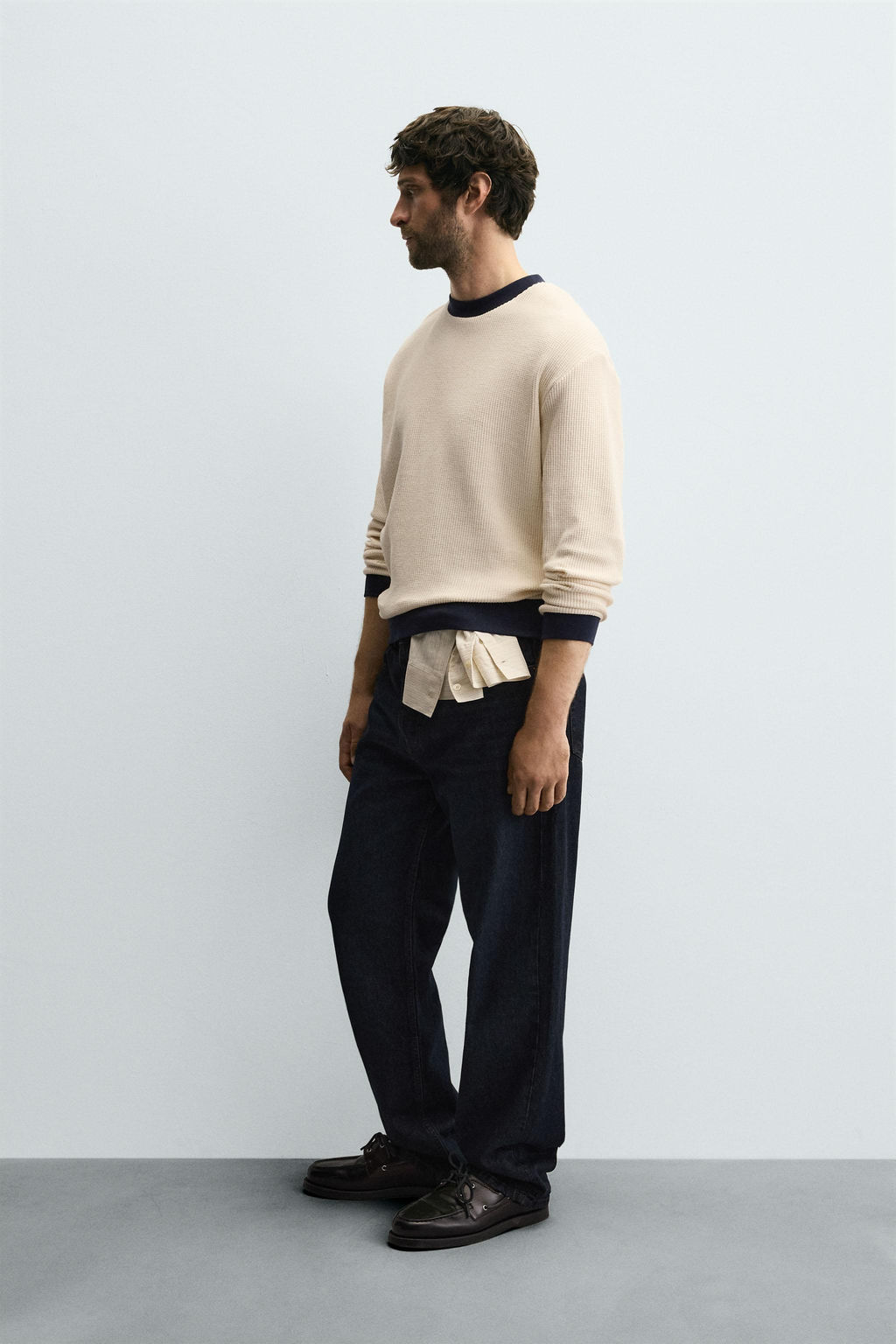 CONTRAST CHECK-TEXTURE SWEATSHIRT - Zara фото 4