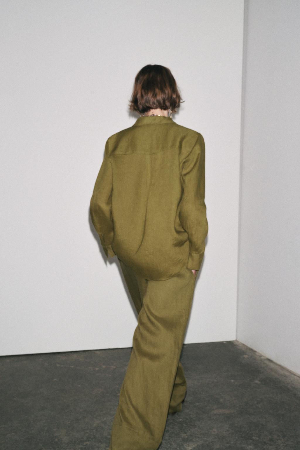 ZW COLLECTION 100% LINEN PALAZZO TROUSERS - Zara фото 7