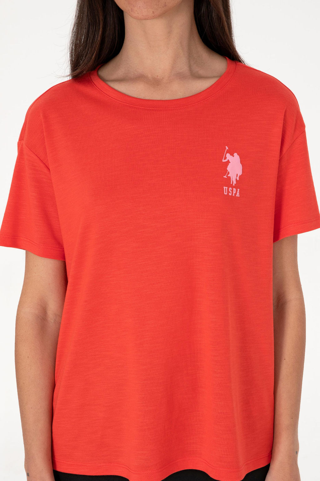 Kad_n K_rm_z_ Bisiklet Yaka Ti__rt Sepette S_rpriz _ndirim - U.s. polo assn фото 6