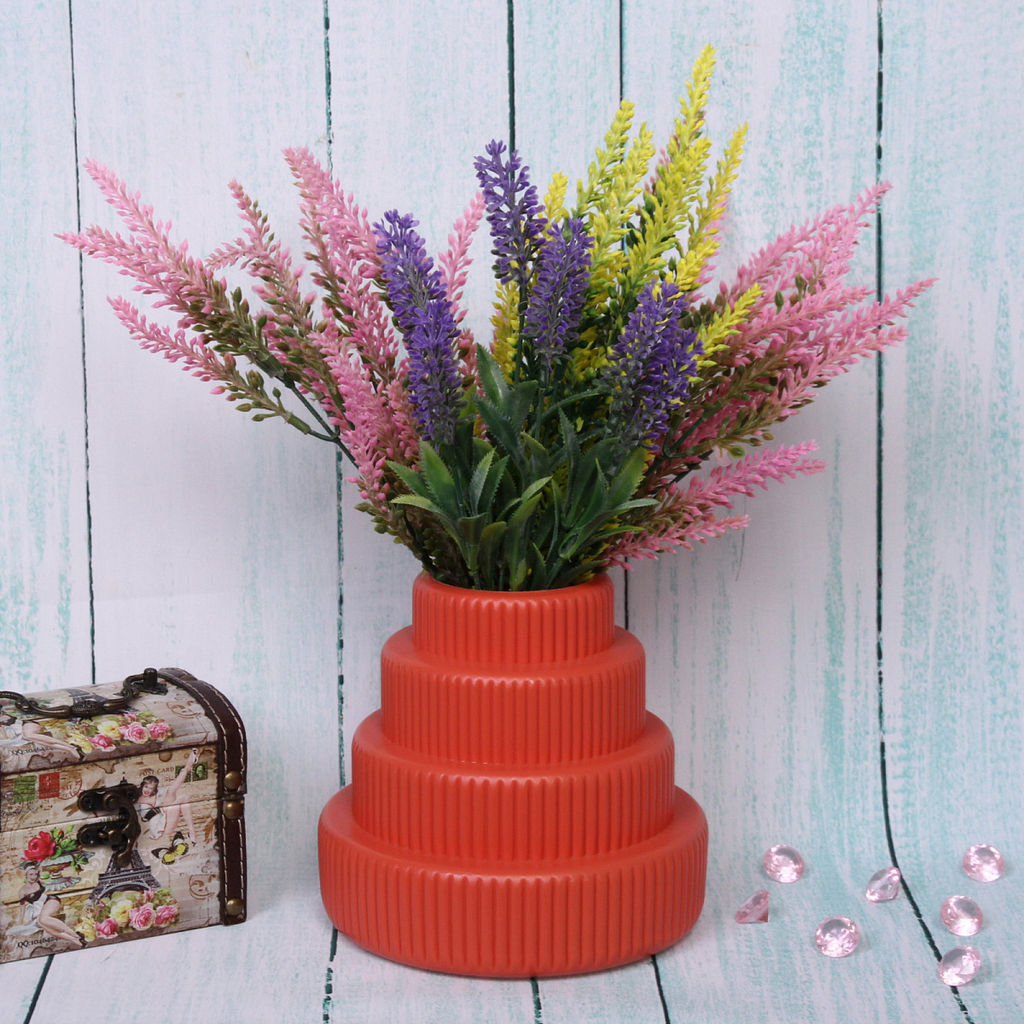 Цена за 4 шт. Ваза из пластика "Marlen-Пирамида" 0,5л 16*15*8,2см цвет коралловый