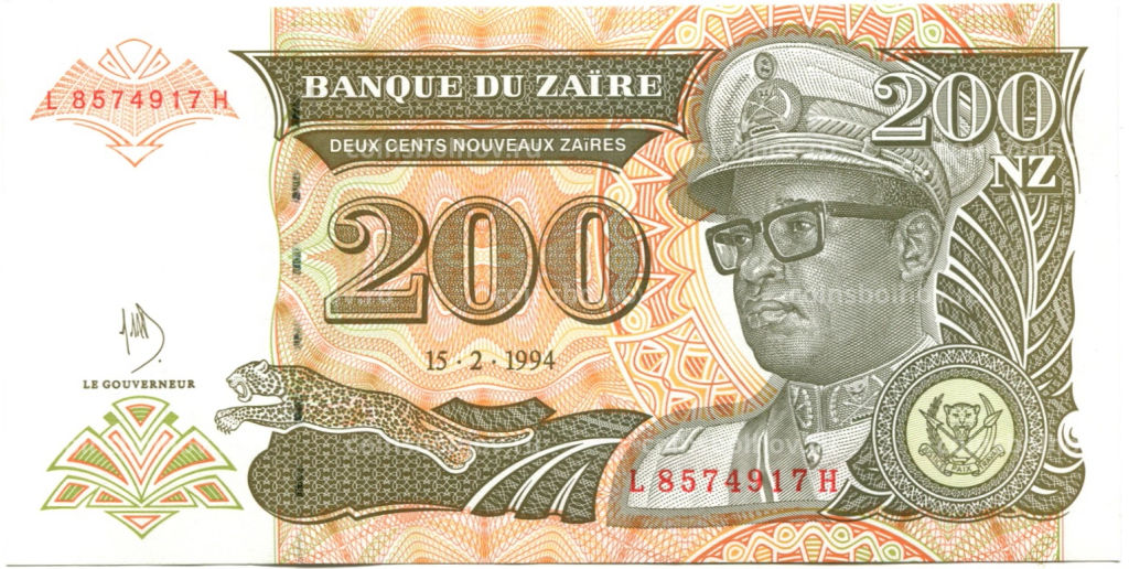 Банкнота 200 заиров 1994 года Заир