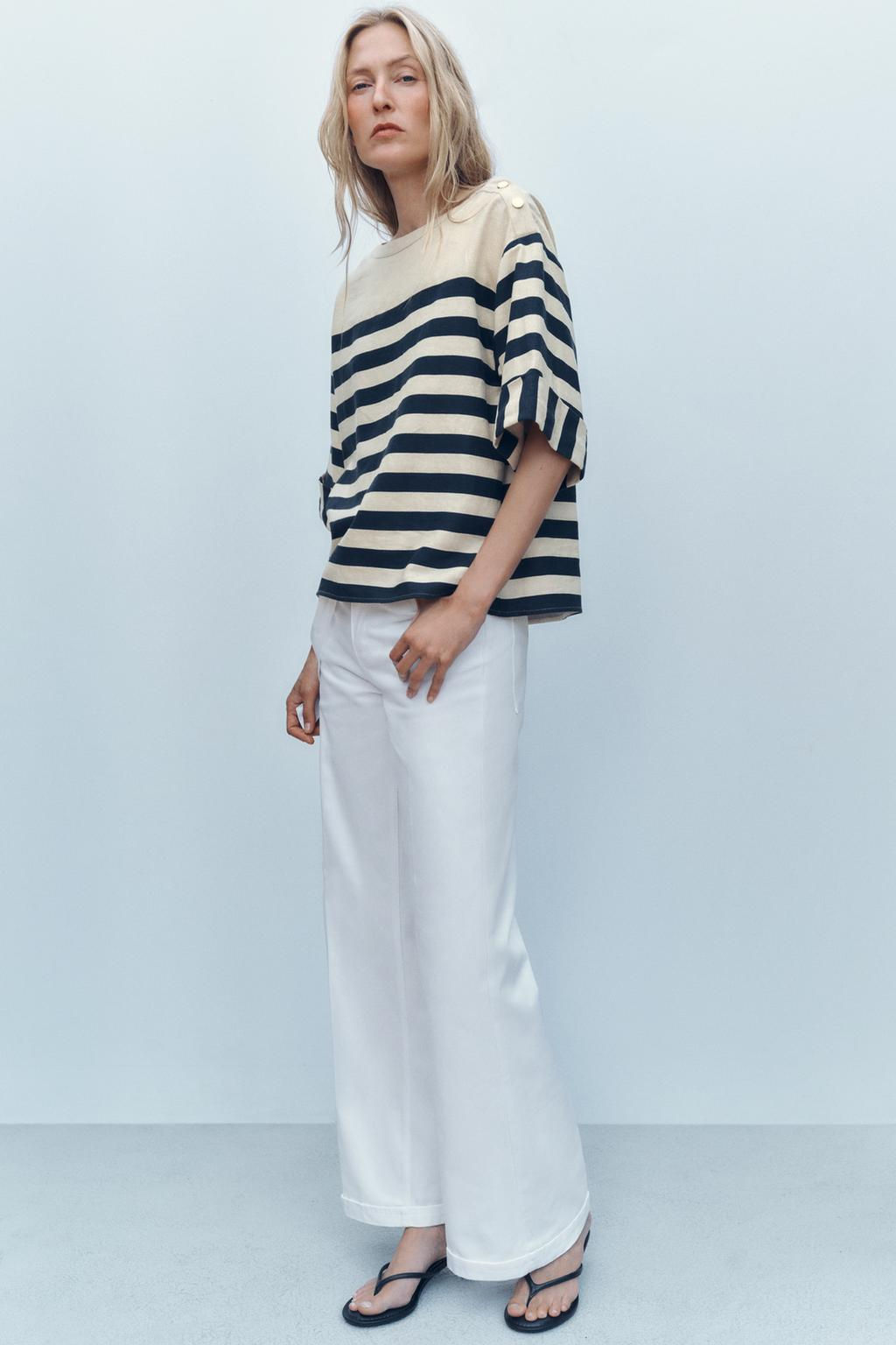 STRIPED LINEN BLEND SHIRT - Zara фото 8