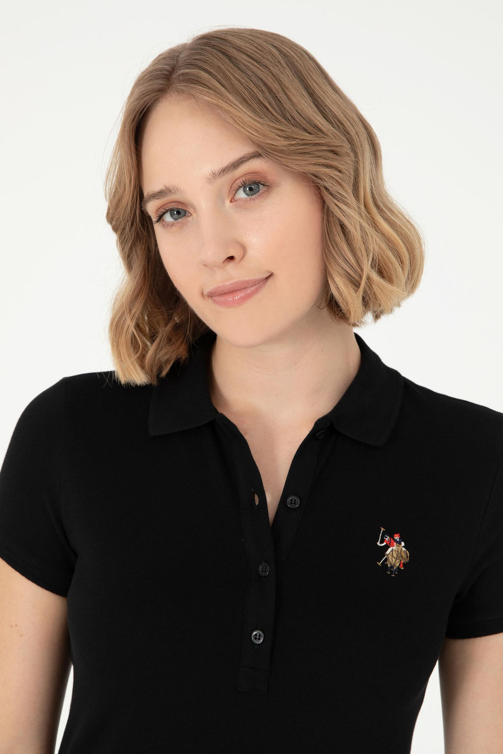 Женская черная футболка Неожиданная скидка в корзине - U.s. polo assn фото 2