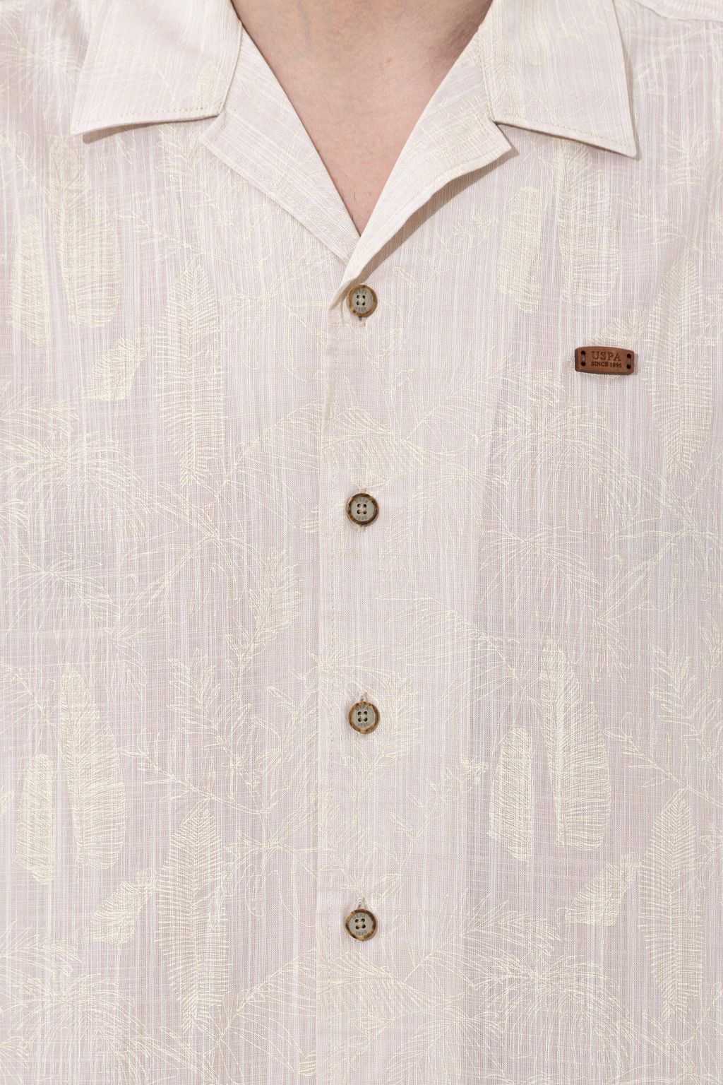 U. S. Polo Assn / Мужская рубашка цвета хаки с коротким рукавом - U.s. polo assn фото 6