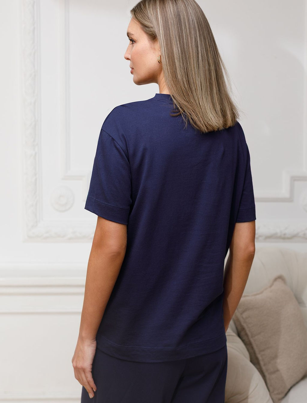 Футболка с принтом свободная из премиального 100% хлопка - Vilatte фото 3