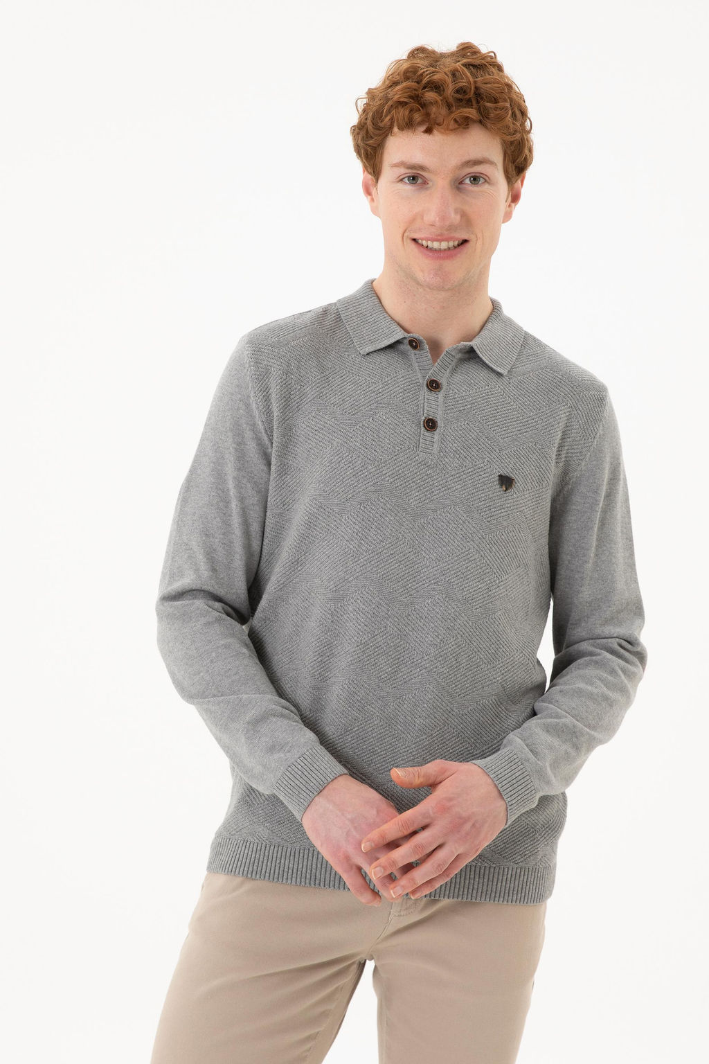 Мужской серый меланжевый свитер Неожиданная скидка в корзине - U.s. polo assn фото 3