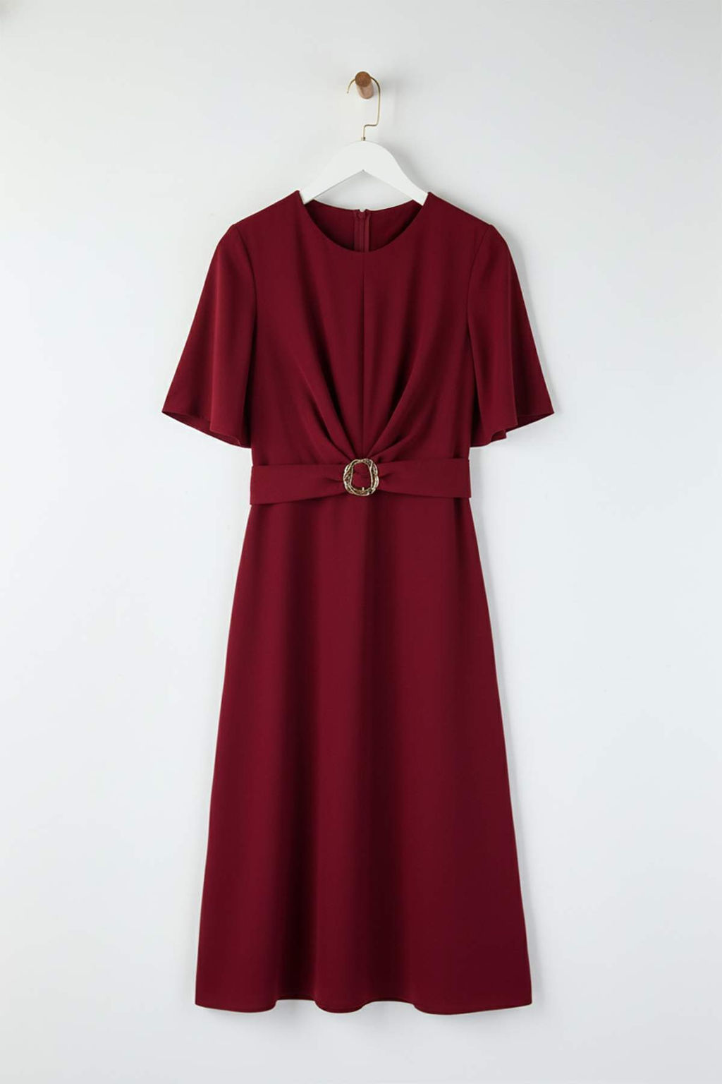 Ozel Koleksiyon Kahverengi Duz Aksesuar Detayl? Midi Dokuma Elbise TWOAW26EL00067 - Trendyolmilla фото 11