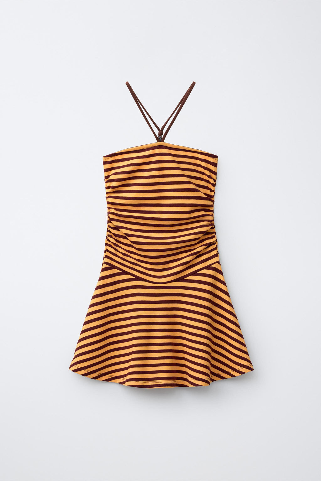 VESTIDO RAYAS HALTER / Amarillo fuerte - Zara фото 3