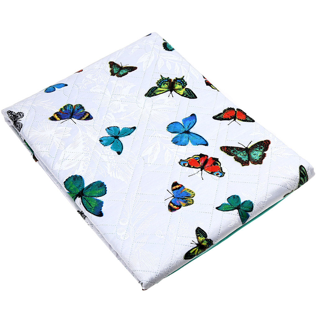 Бабочки Покрывало 260х215см, спальное место 180см, макосатин 115г/м2 - хлопок 70%, полиэстер 30%, ультрастеп, наполнитель синтепон 70г/м2, подкладка полиэстер, 3 декоративных чехла с запахом: 50х70см, французский кант - 2шт, 30х50см - 1шт, Домашня - Домашняя мода фото 3