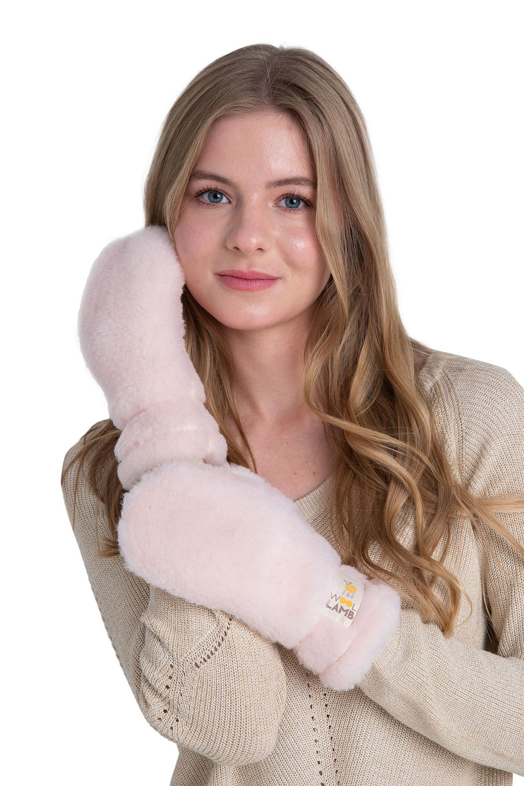 Варежки меховые на резинке ВАНИЛЬ - Woollamb фото 35