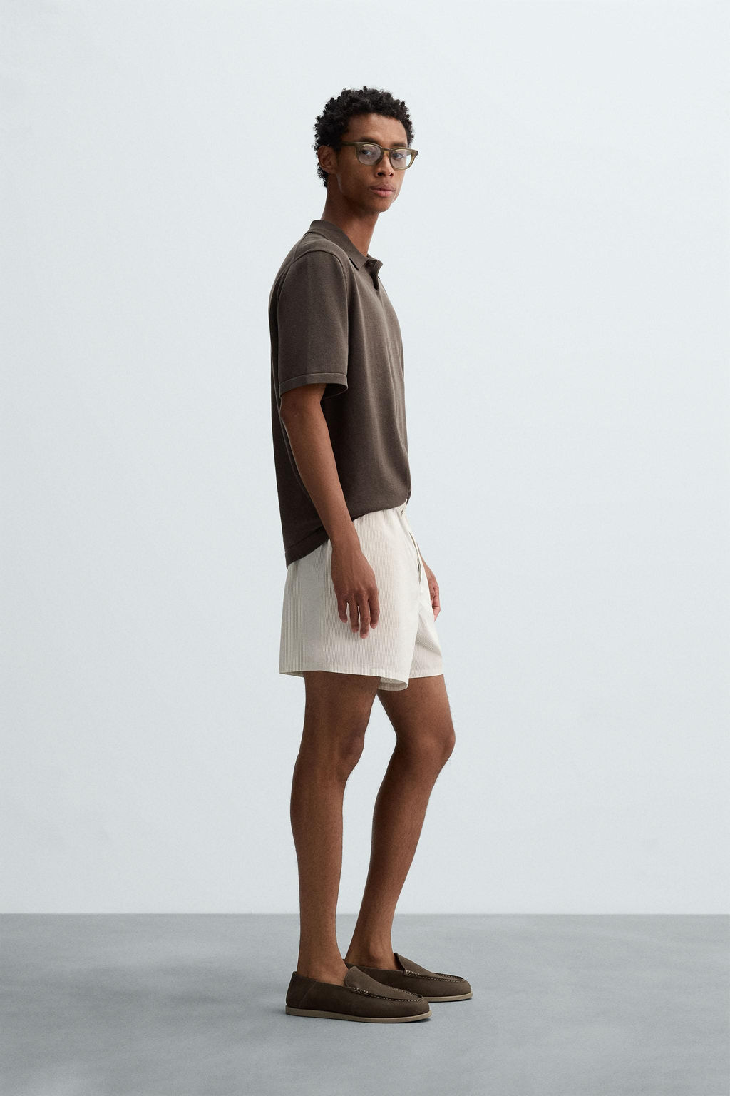 COTTON-HEMP STRIPED BERMUDA SHORTS - Zara фото 22