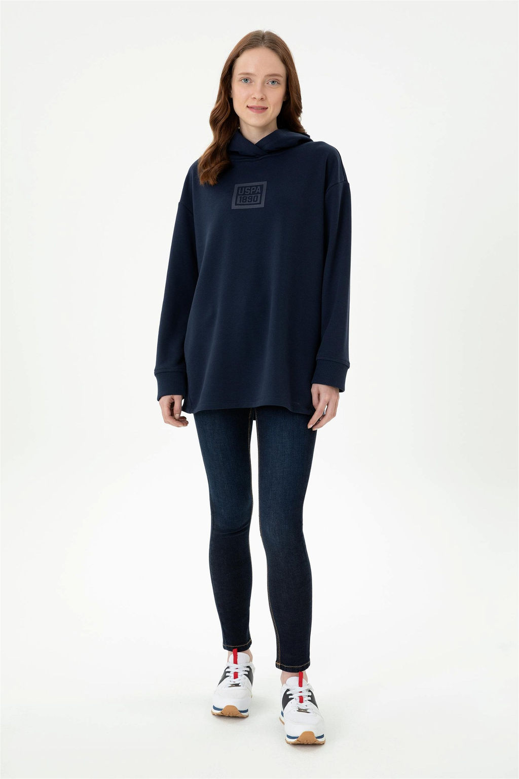 Женская темно-синяя толстовка с капюшоном Неожиданная скидка в корзине - U.s. polo assn фото 4