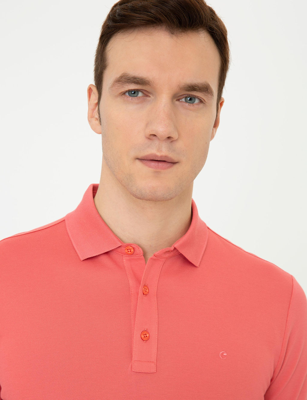 Mercan Polo Yaka Slim Fit Basic Merserize T-shirt