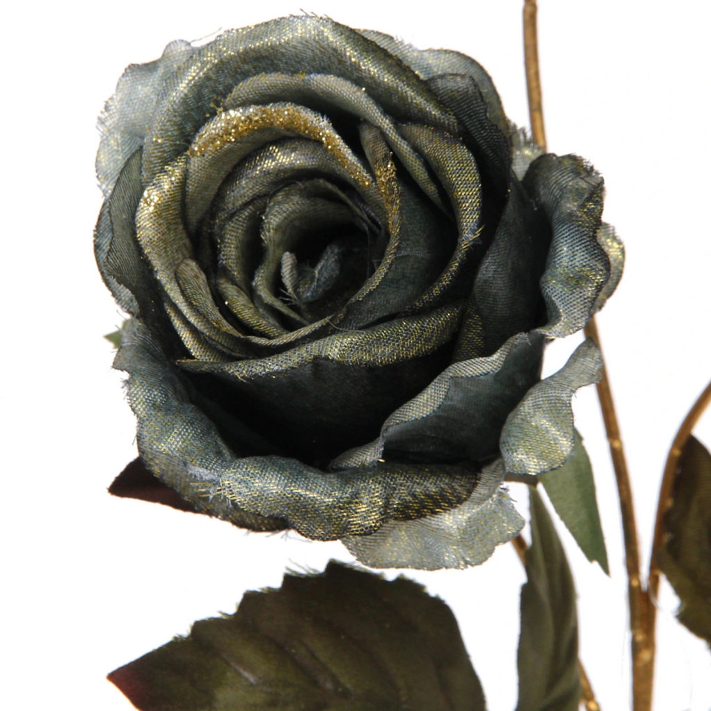 Искусственные цветы "FLOWERS GLAMOUR" 65см Розы 3 цветка зеленые