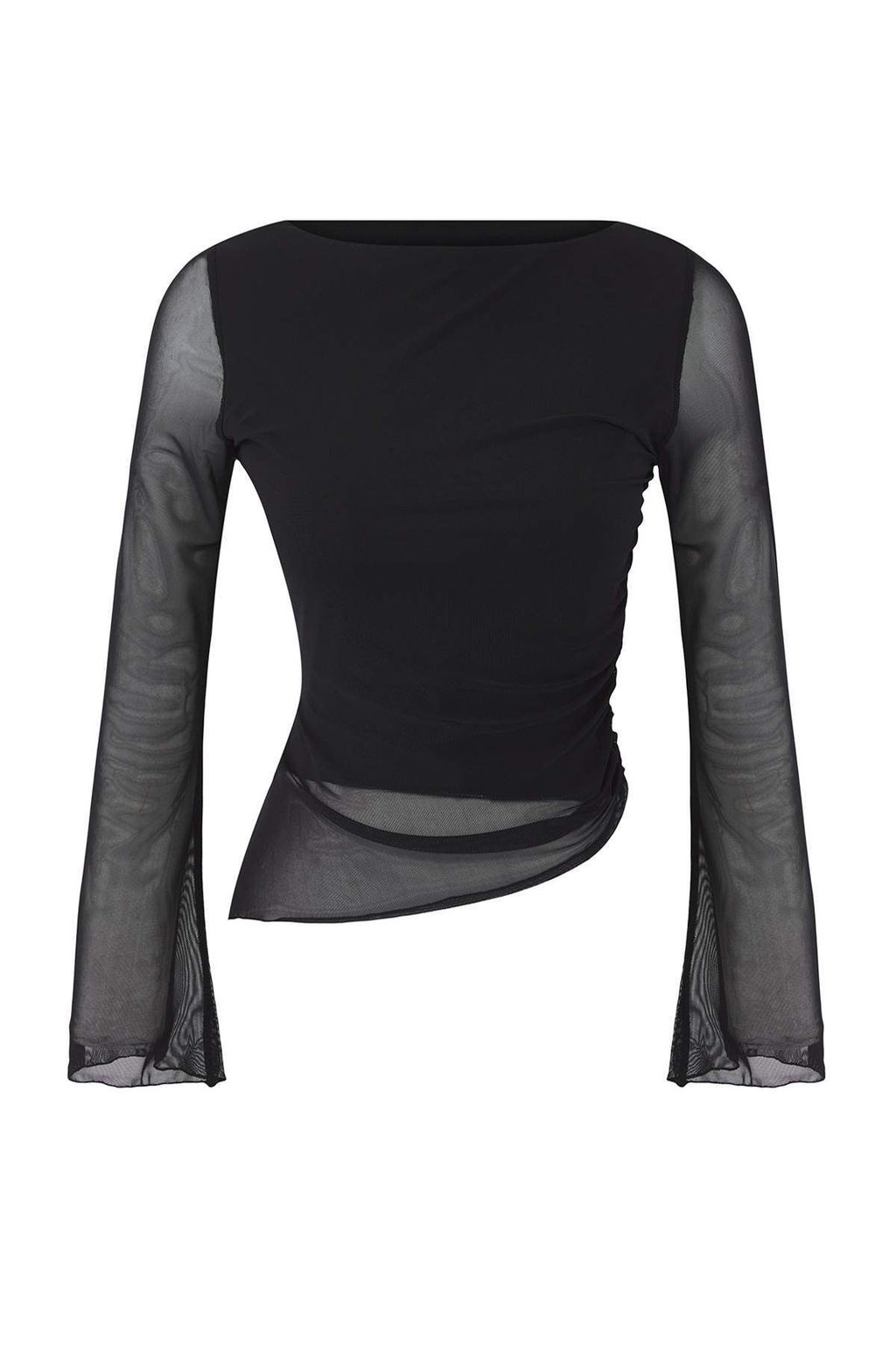 Teen Duz Kay?k Yaka Asimetrik Detayl? Vucuda Oturan Esnek Orme Tul Bluz TWOAW26BZ00128