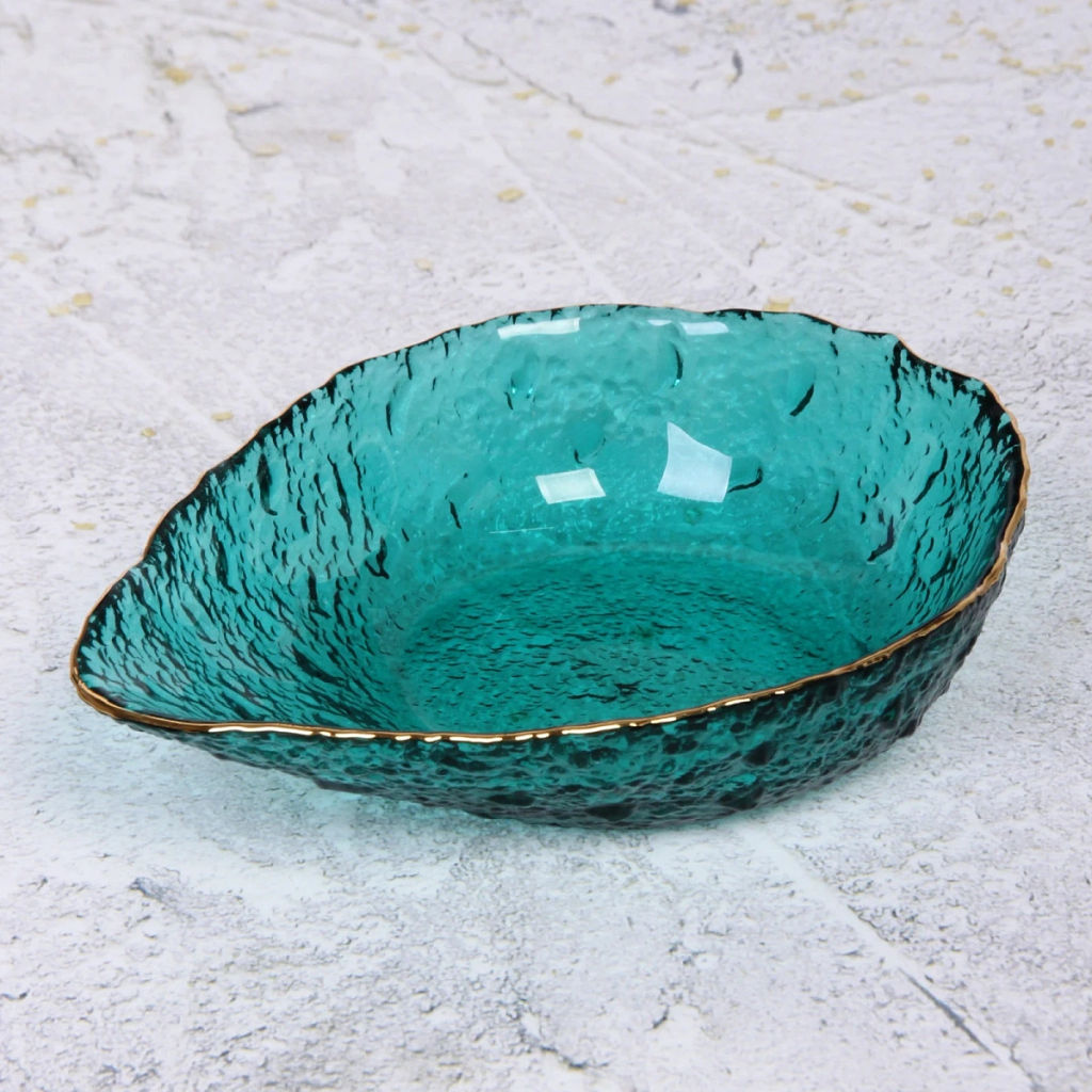 Салатник стеклянный "ICE CRYSTAL" 15см морской