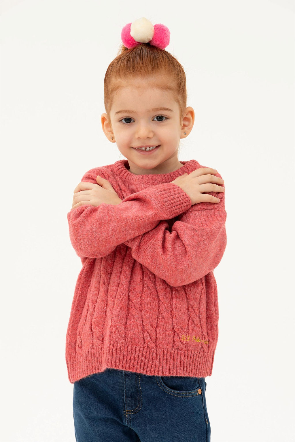 Розовый свитер для девочки - U.s. polo assn фото 5