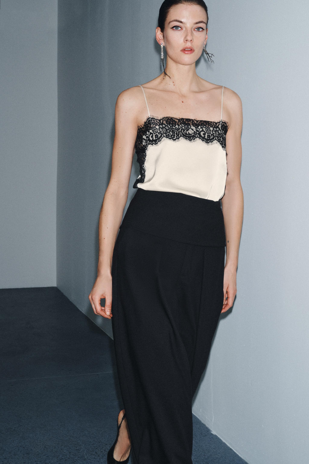 ZW COLLECTION SATIN LACE TOP - Zara фото 8