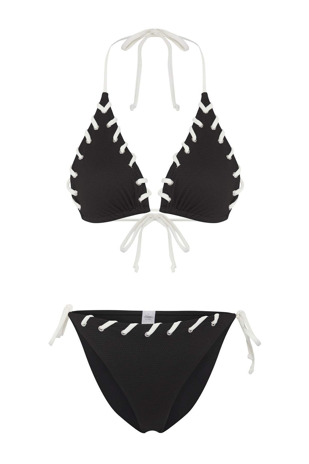TRENDYOLMILLA Ekru Ucgen Kontrast Renk Biyeli Regular Bikini Tak?m? TBESS25BT00045  фото 4