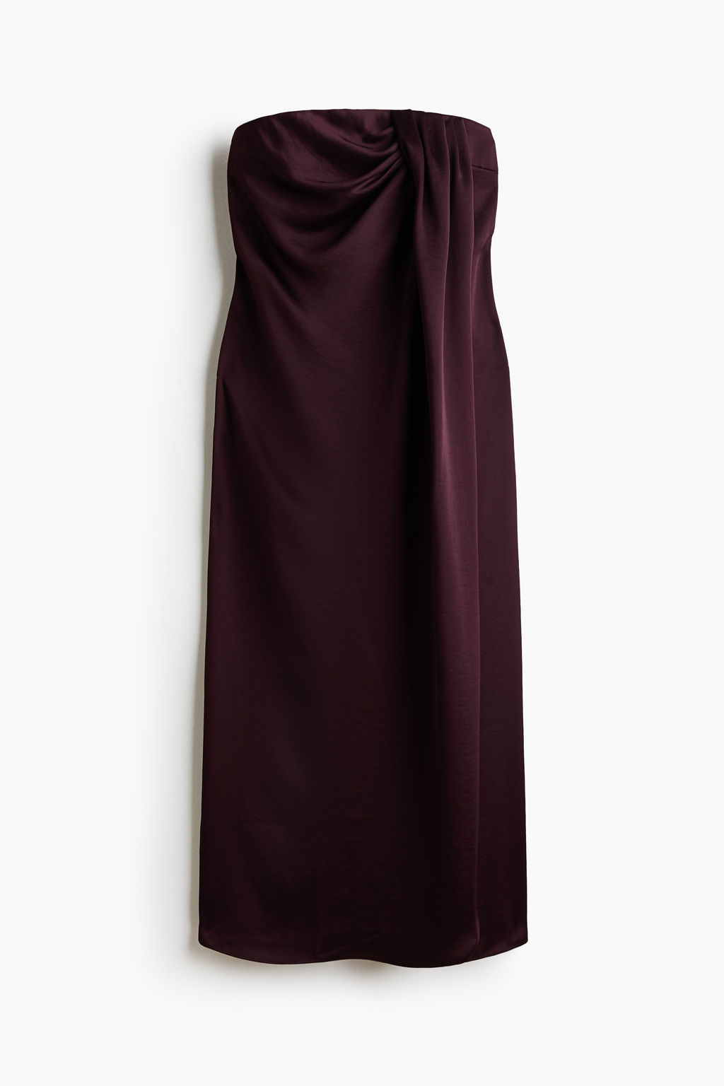 Vestido bandeau de sat?n