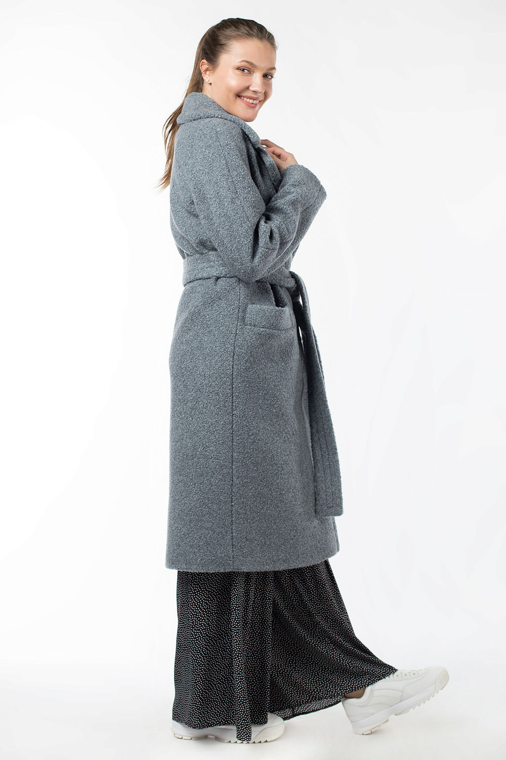 01-09985 Пальто женское демисезонное (пояс) - El podio фото 4