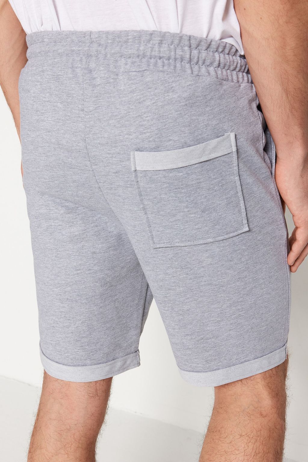 Gri Regular/Normal Kesim Orta Boy Lastik Belli Bagc?kl? Duble Paca Sort TMNSS21SR0046