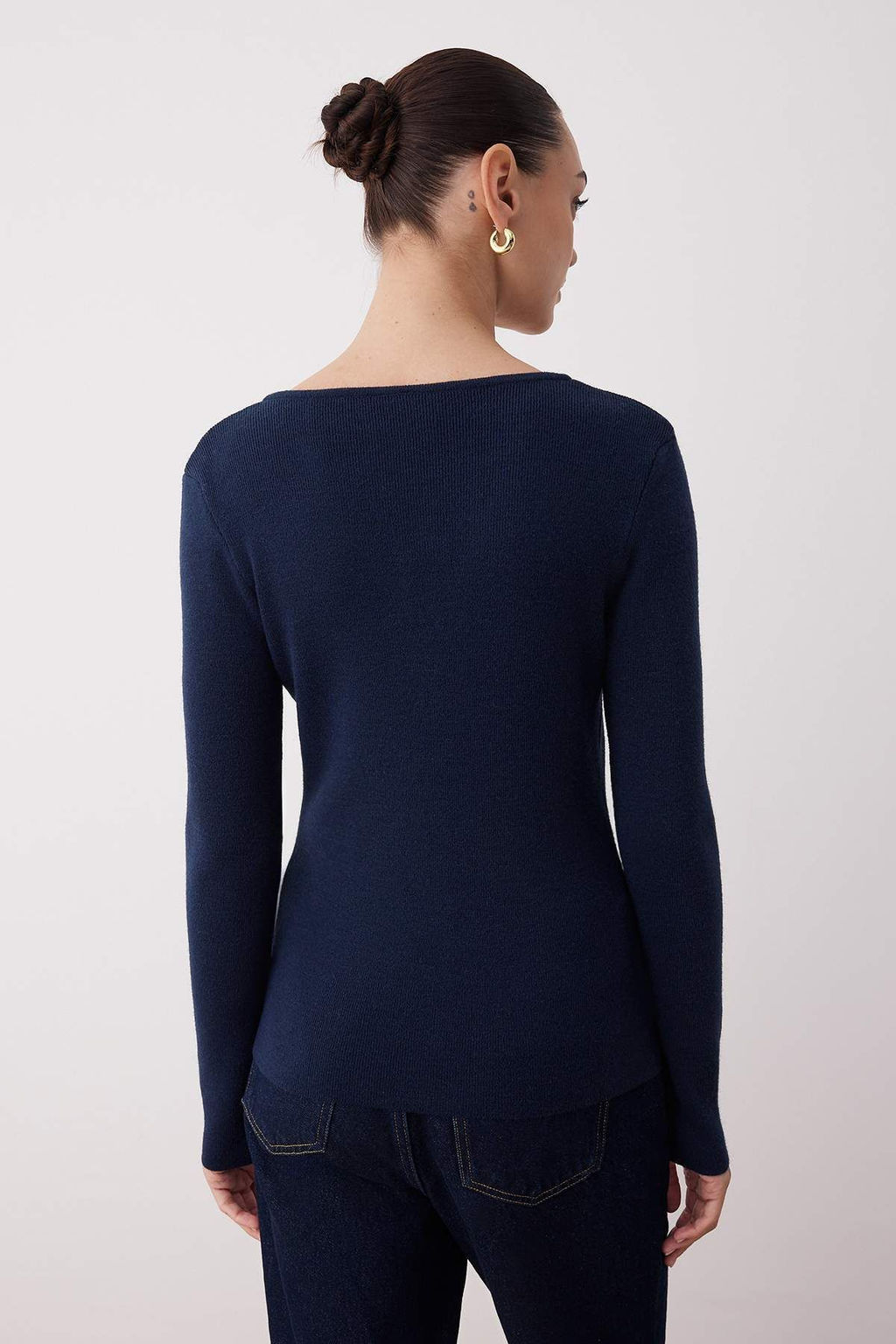 Lacivert Premium Iplik/Ozel Iplik Fitted/Vucuda Oturan Yunlu Triko H?rka TWOAW26HI00046 - Trendyolmilla фото 8