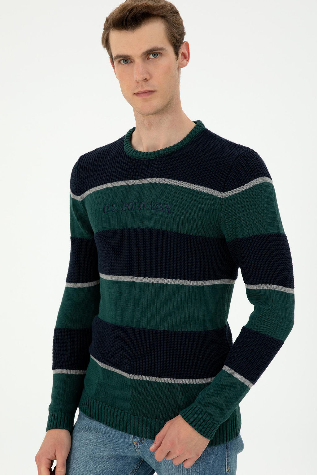Мужской темно-зеленый свитер Неожиданная скидка в корзине - U.s. polo assn фото 3