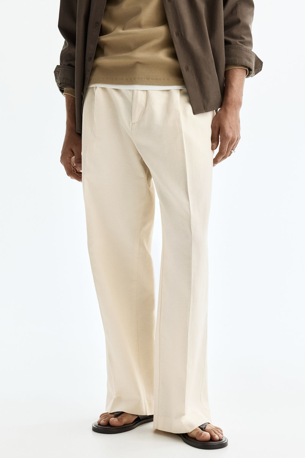Pantal?n en mezcla de lino Loose Fit - H&m фото 6