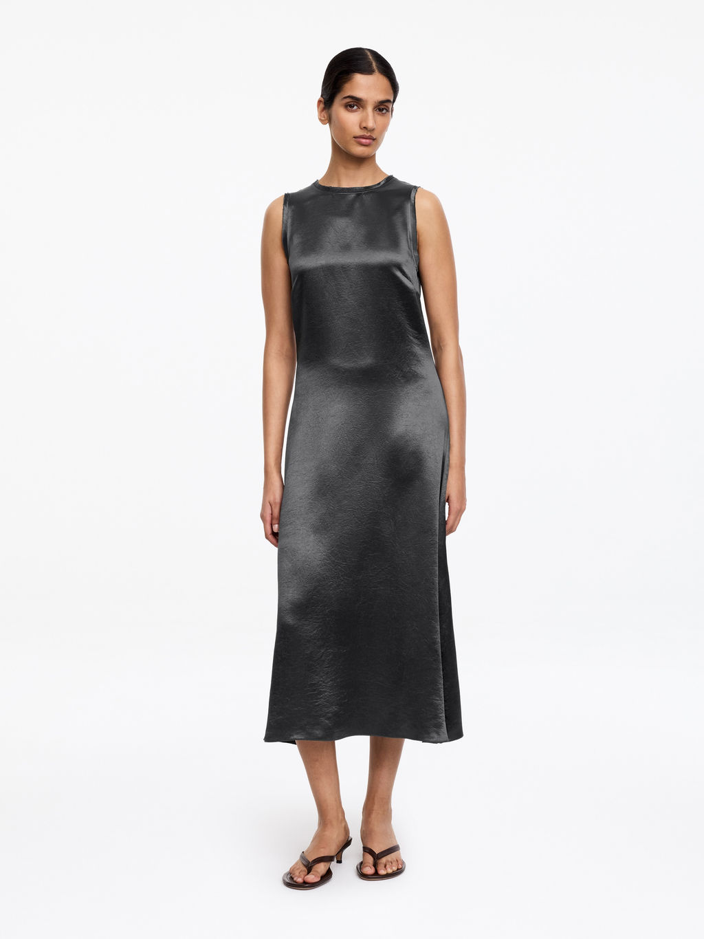 Vestido midi de sat?n aplastado - H&m фото 2