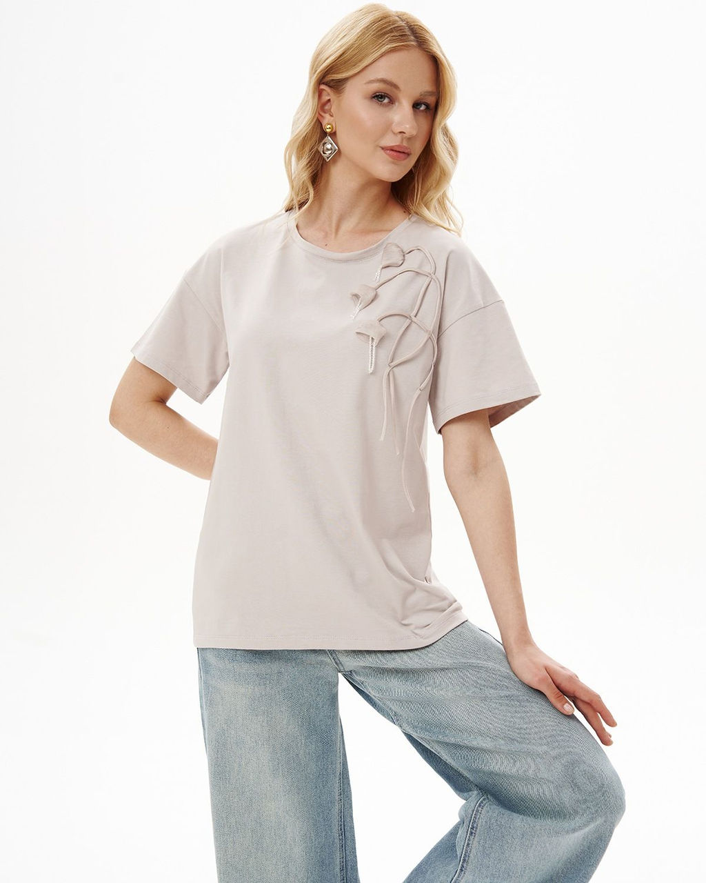 Футболка с объёмными цветами FAS005 - Sahar art lab фото 8