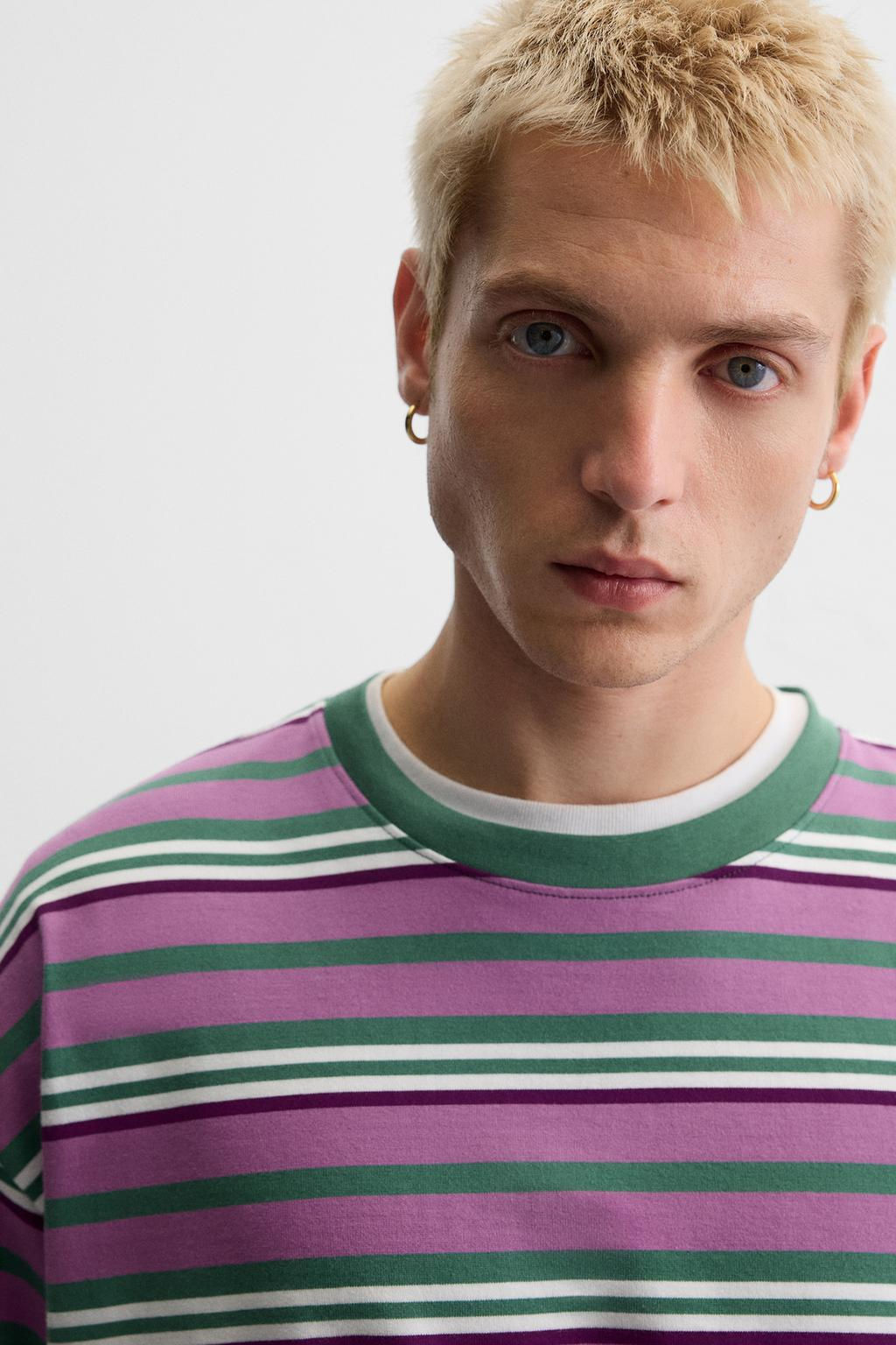 STRIPED JACQUARD T-SHIRT - Zara фото 5