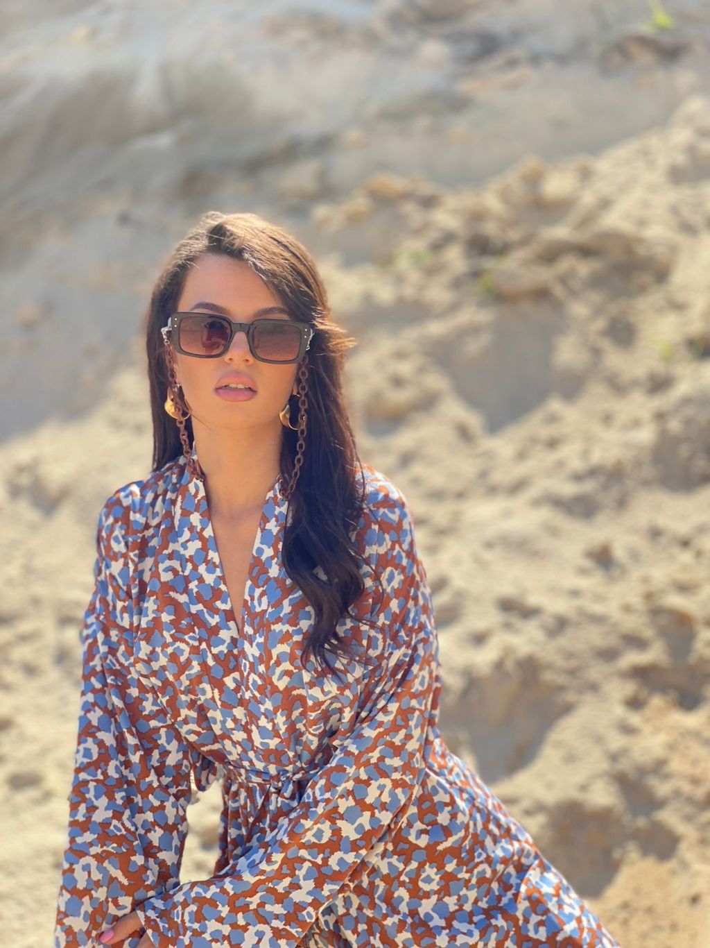 6885 Костюм из кимоно и шорт коричнево-голубой - Martichelli фото 23