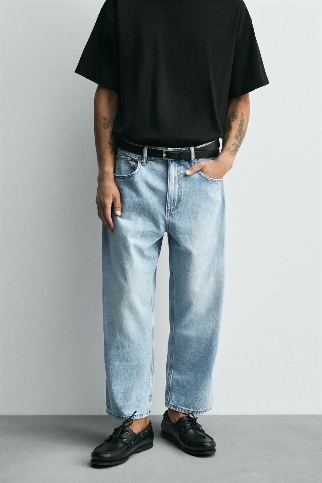 TAPERED WIDE-LEG JEANS - Zara фото 2