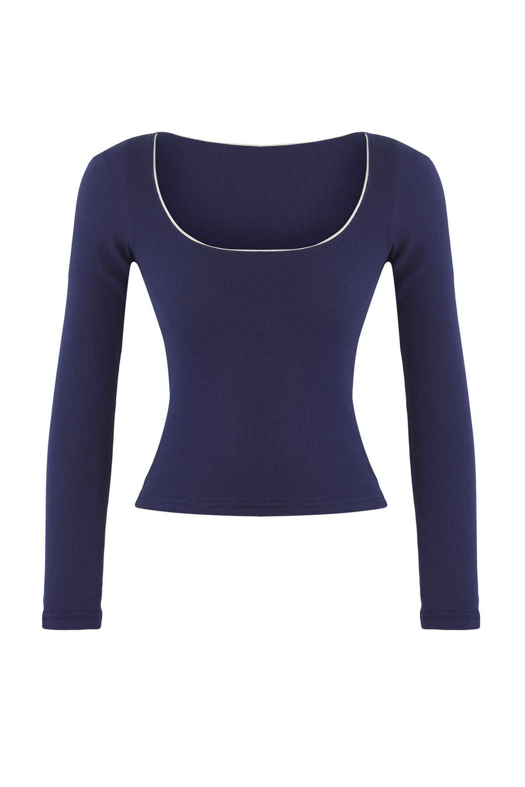 Teen Lacivert Renk Bloklu Kroseta Detayl? Slim/Vucuda Oturan Orme Bluz TWOAW26BZ00085