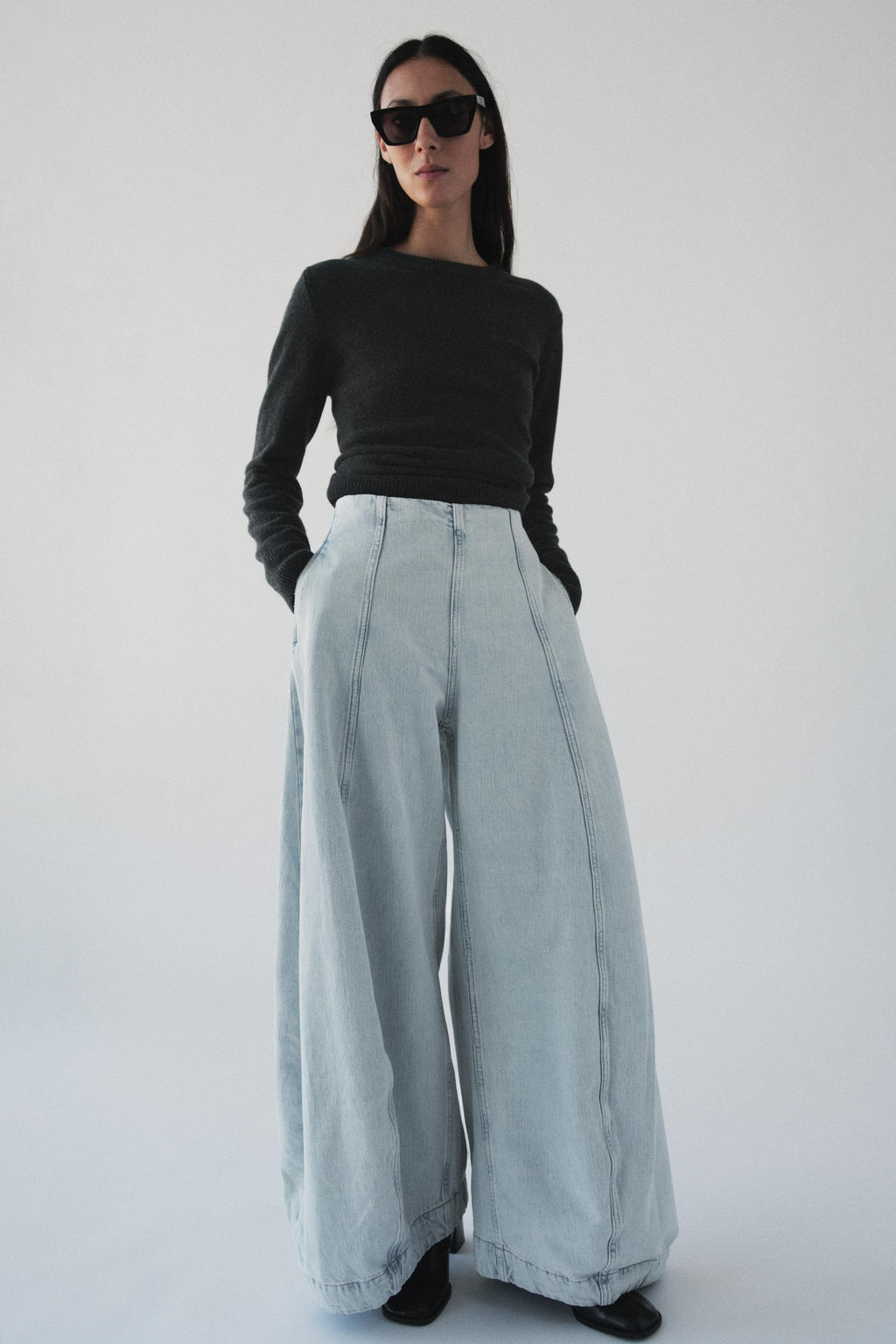 JEANS ZW COLLECTION HIGH-WAIST BALLOON - Zara фото 9