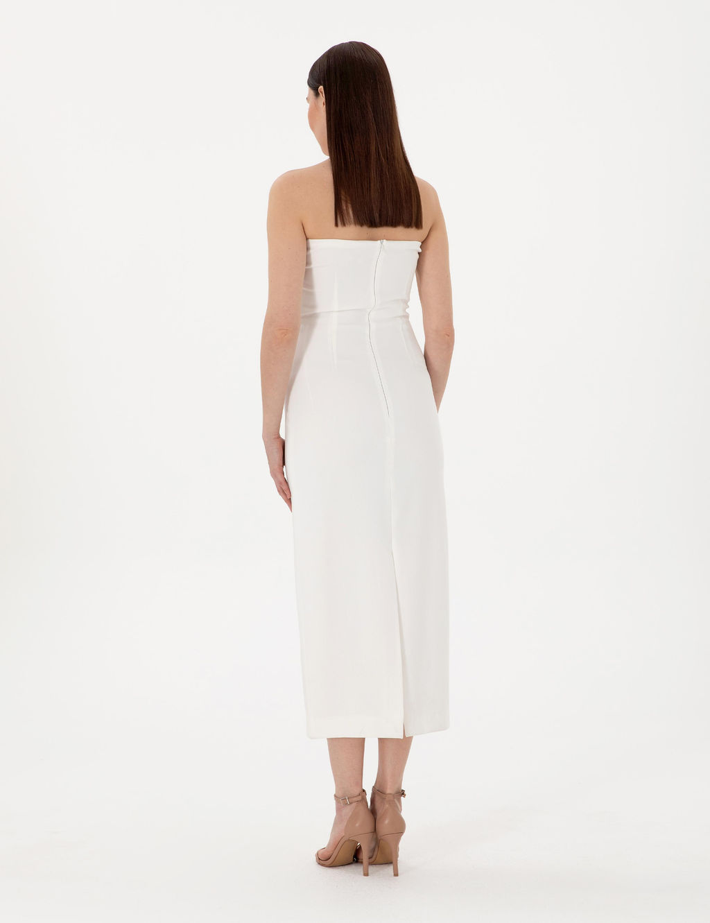 Beyaz Slim Fit Dokuma Elbise - Pierre cardin фото 4