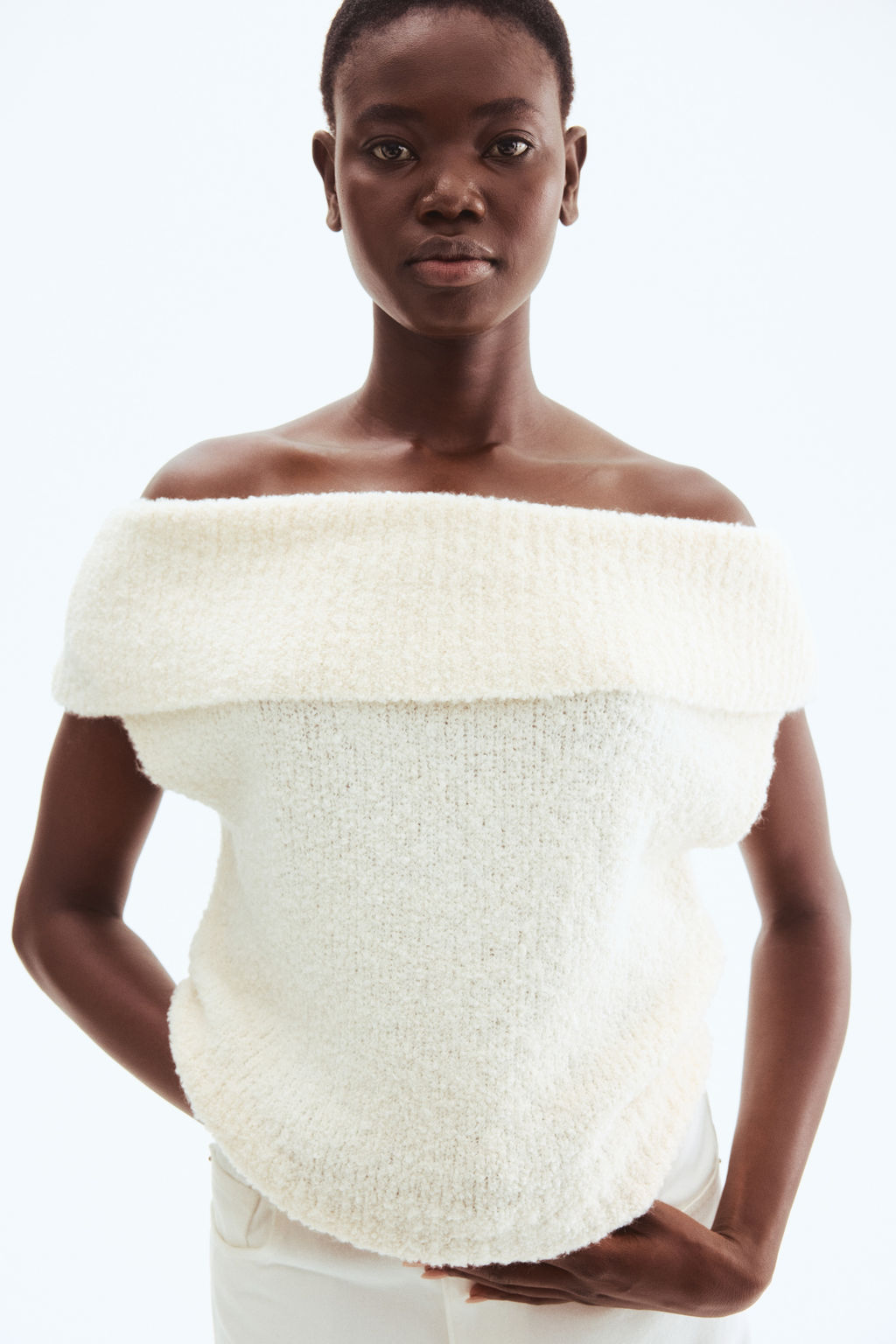 Top off-the-shoulder de punto - H&m фото 3