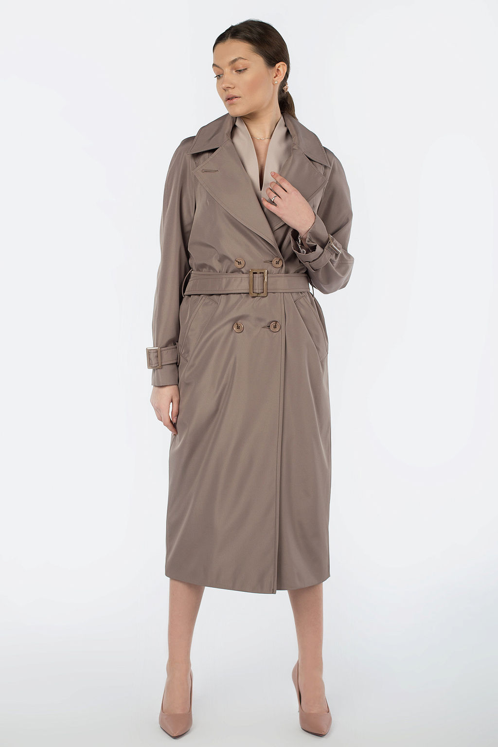 03-3256 Плащ женский (пояс) - El podio фото 3