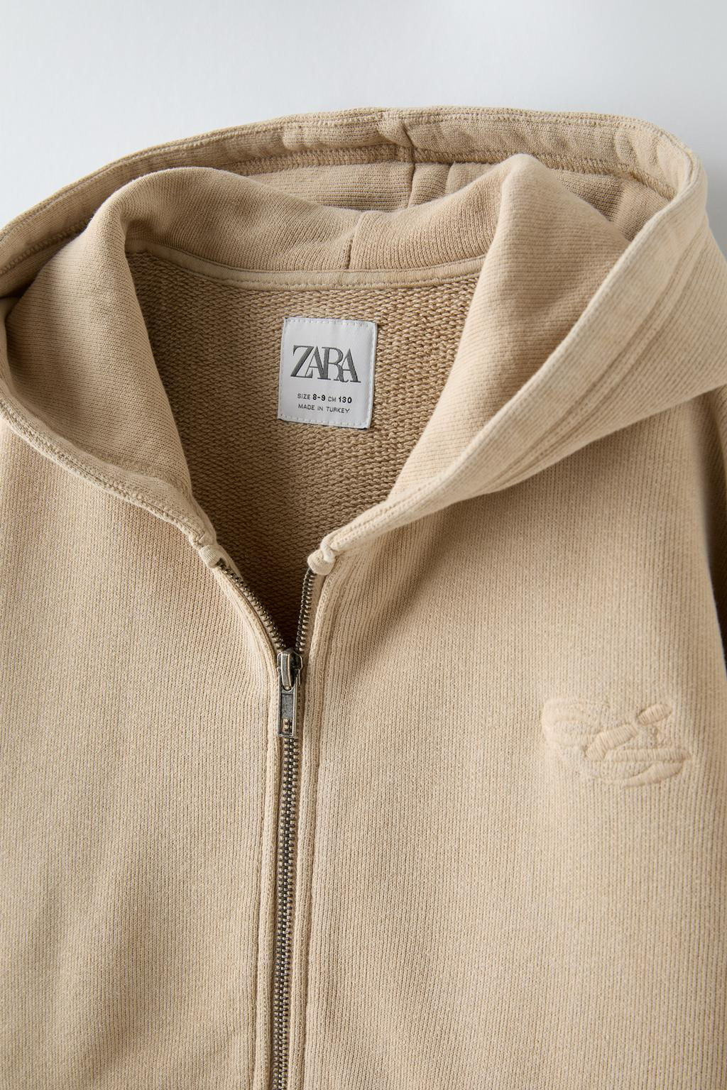 FADED ZIP-UP HOODIE WITH LABEL - Zara фото 3