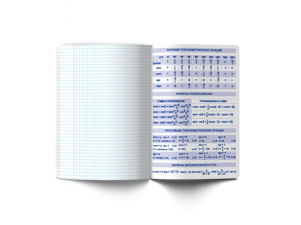 Светоч 48Т1 Тетрадь со справочным материалом Без фильтров, A5 48 л. на скобе 60 г/кв.м , белизна 90 % 10 шт. , клетка 00839 Алгебра  фото 5
