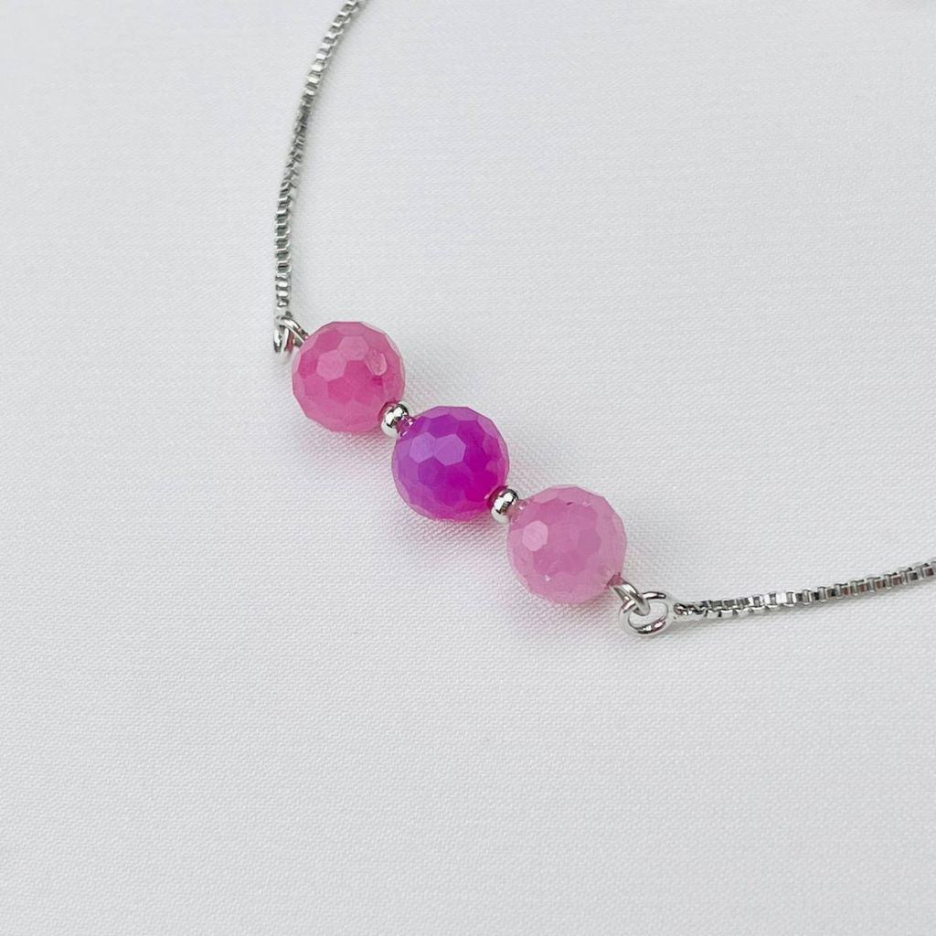 Браслет регулируемый из Рубина (Корунд) от 16 см