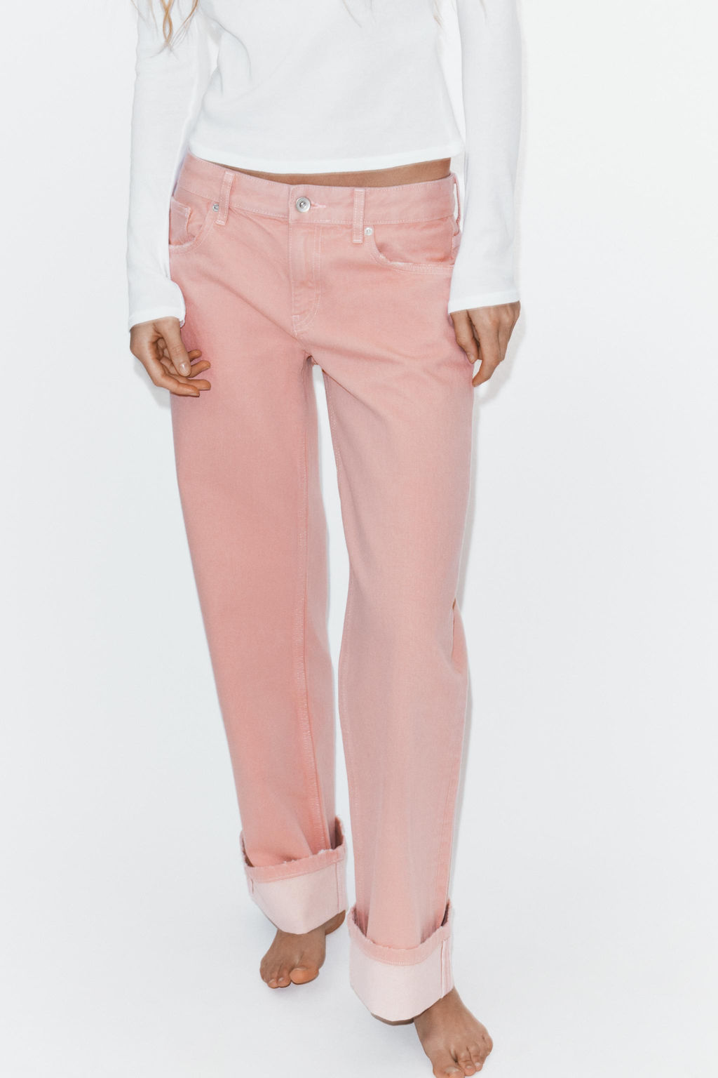 TRF LOW-RISE LOOSE FOLDED JEANS - Zara фото 13