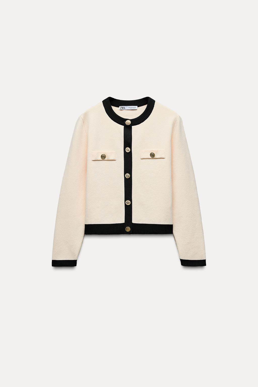 KNIT JACKET WITH GOLD BUTTONS - Zara фото 9