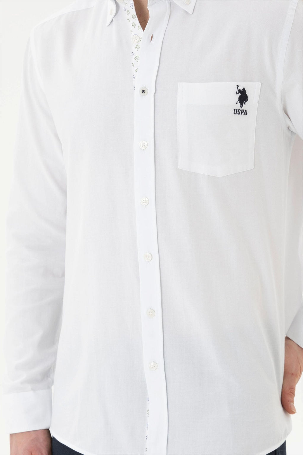 U. S. Polo Assn / Мужская белая рубашка с длинным рукавом - U.s. polo assn фото 6