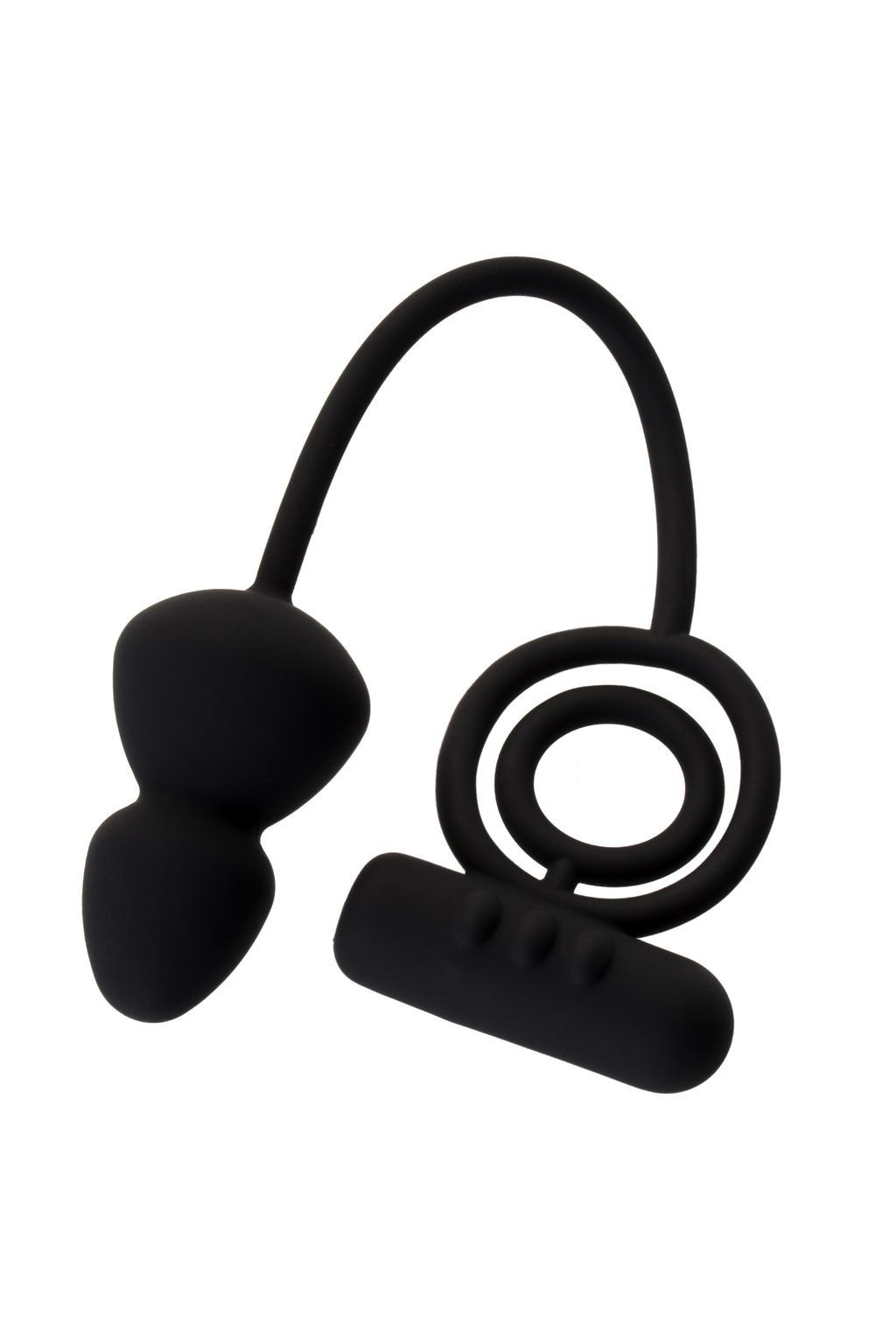 Анальная пробка Erotist Ruffle с дополнительной стимуляцией, силикон, черная, M