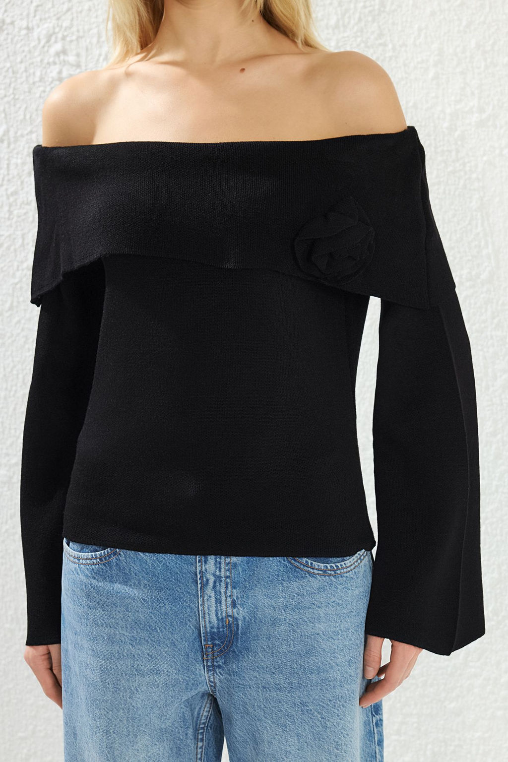 Bordo Gul Detayl? Carmen Yaka Triko Kazak TWOAW25KZ00373 - Trendyolmilla фото 14