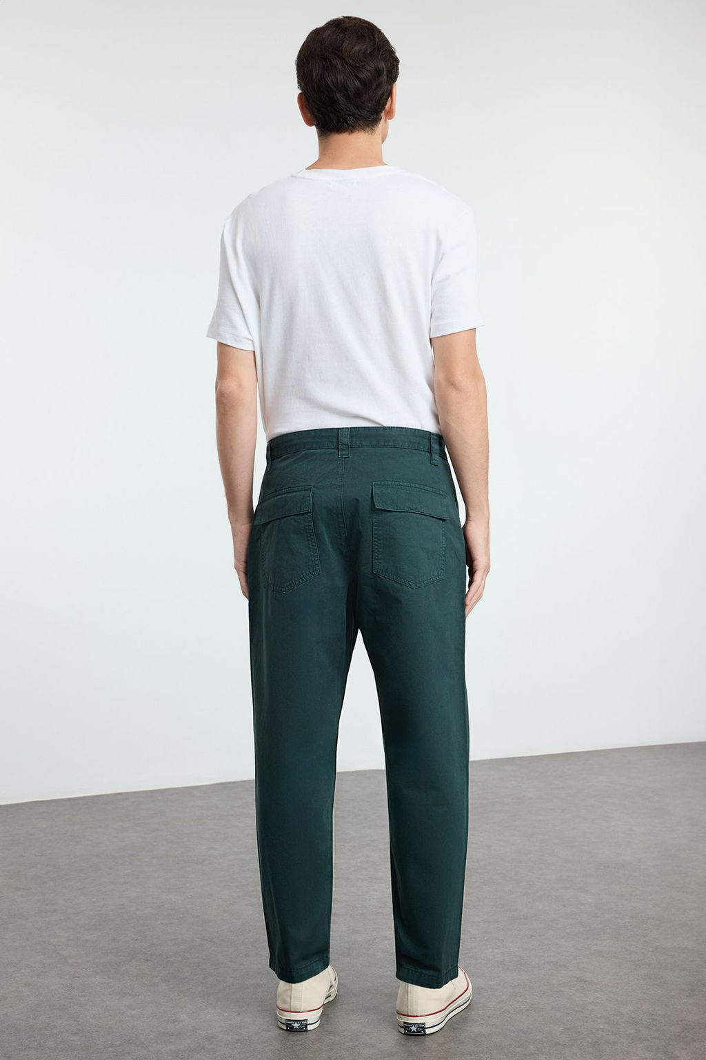 TRENDYOL MAN Yesil %100 Pamuk Balloon Fit Pamuklu Gabardin Dokuma Pantolon TMNAW25PL00020 - Trendyolmilla фото 5