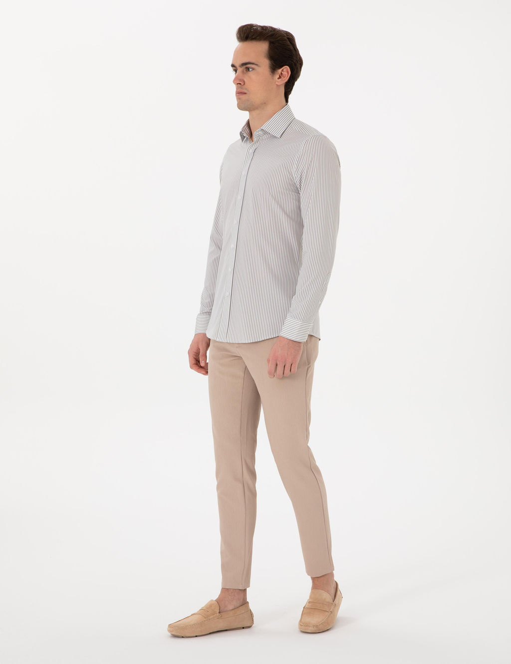 Haki _izgili Ex. Slim Fit Uzun Kollu G_mlek - Pierre cardin фото 4